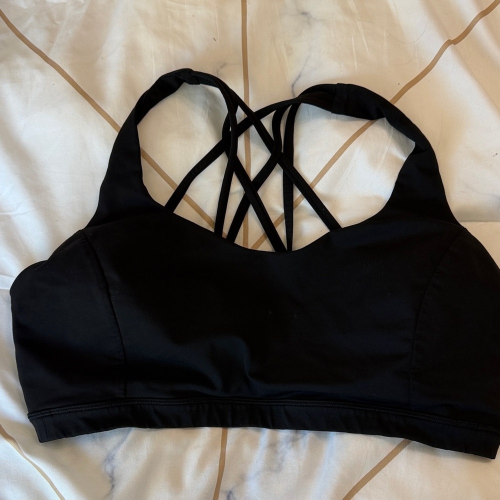Lululemon black Strappy Women's sports bra size 14